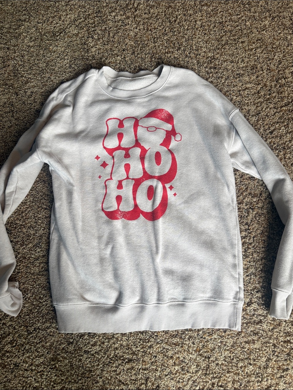 Holiday 'HO HO HO' Sweatshirt with Red Graphic
